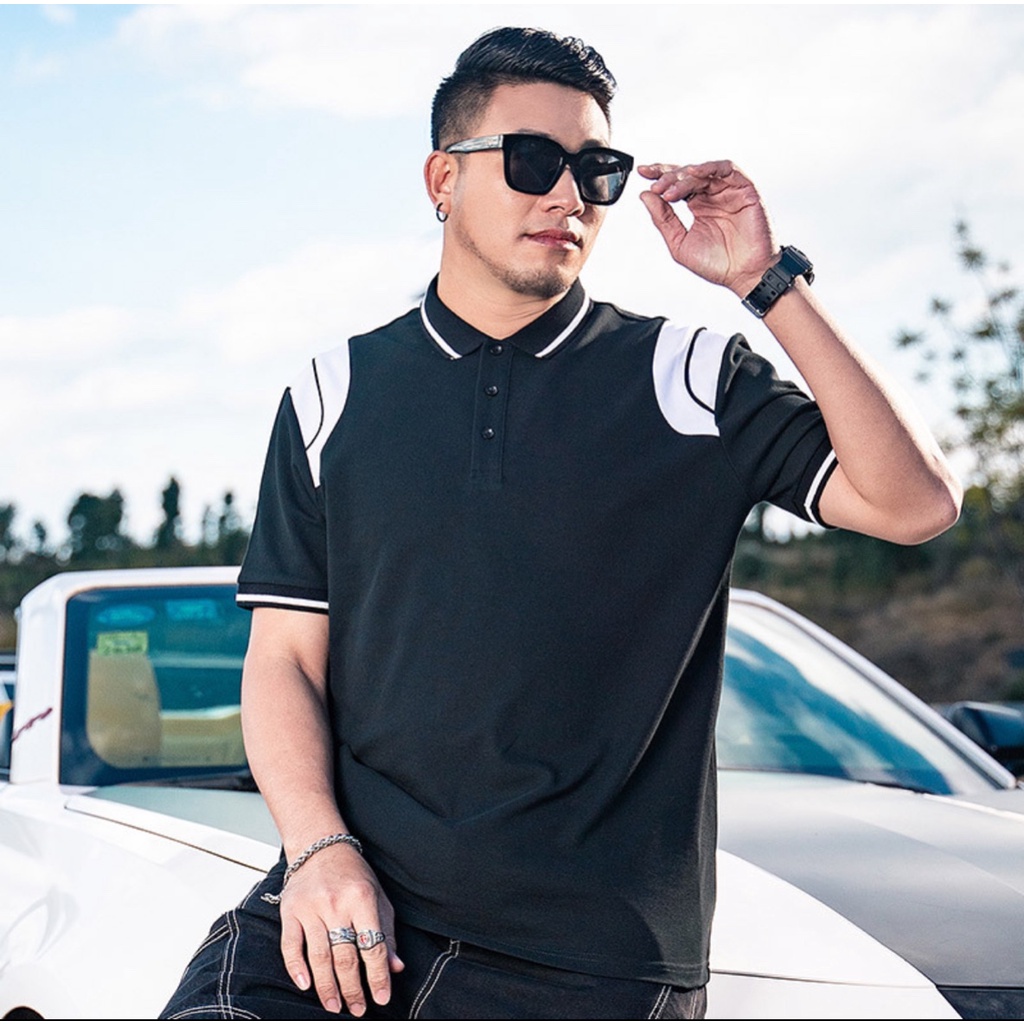 Áo polo GIVENCH.I , áo tay ngắn GIVENCH.I phối viền vai da vải cotton cá sấu cực hot