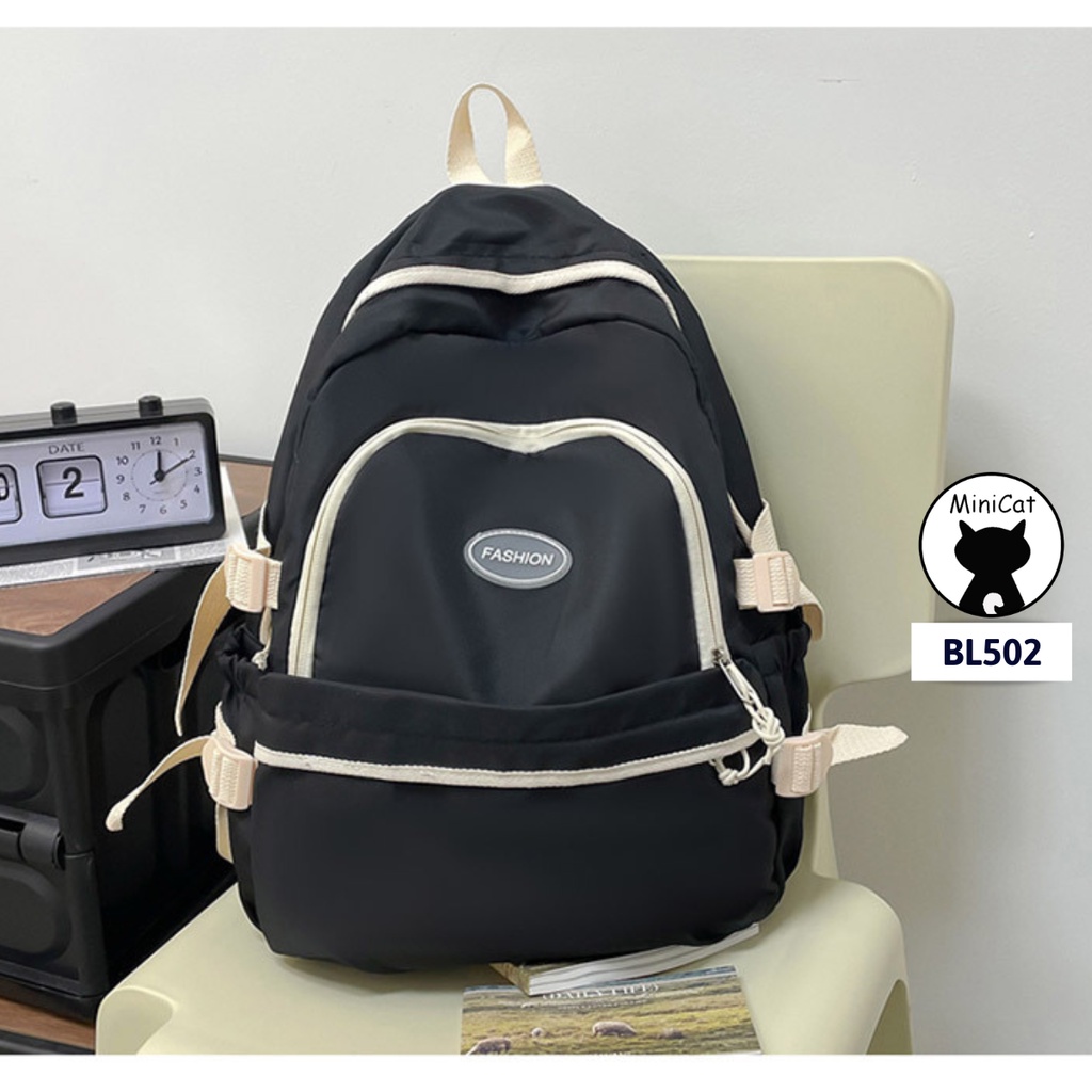 Balo nam nữ thời trang chống thấm nước, đi học, đi chơi cá tính phong cách Nhật MiniCat BL502