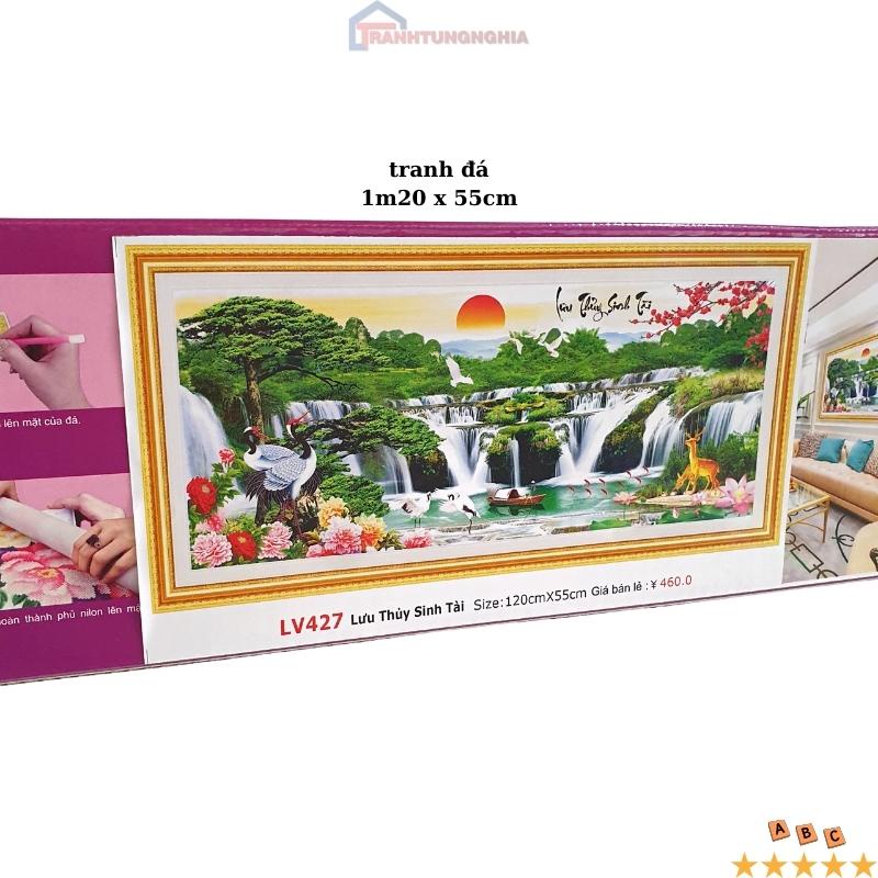 Tranh đính đá, tranh thêu chữ thập phong cảnh lưu thủy sinh tài tuyệt đẹp LV427 LV428 LV429 LV3315 LV3314