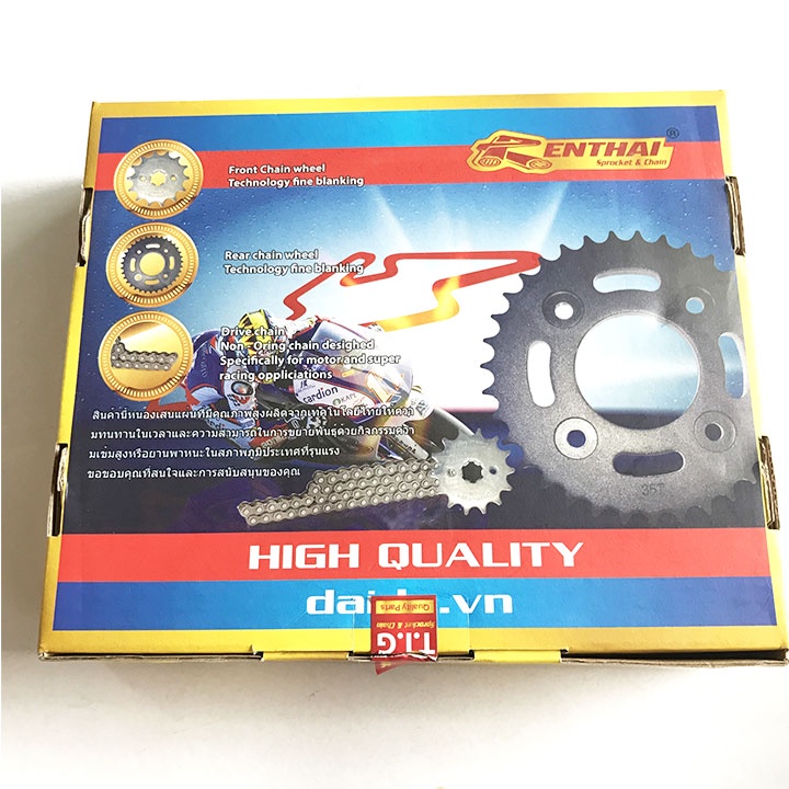 Bộ Nhông Sên Dĩa RENTHAI 14T x 42T x 126T Exciter 150