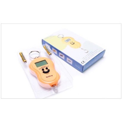 Cân điện tử cầm tay mini 40Kg MẶT CƯỜI chính hãng nhỏ gọn cân câu cá bỏ túi tiện lợi - TẶNG KÈM PIN