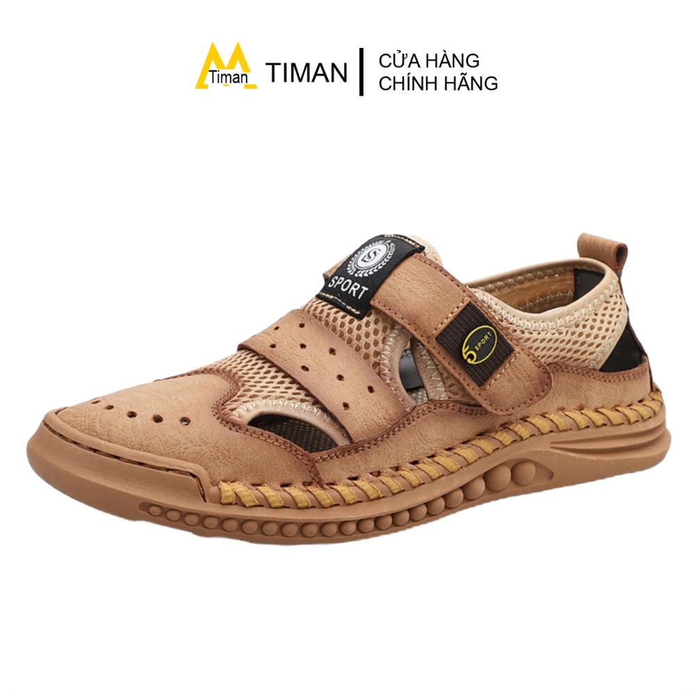 Giày sandal giày lười nam TIMAN chất liệu da bò cao cấp chính hãng thời trang công sở nam tính êm chân XH01