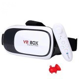 Kính thực tế ảo VR Box phiên bản 2 (Trắng) và tay cầm chơi game tặng 1 giá đỡ điện thoại hình con heo