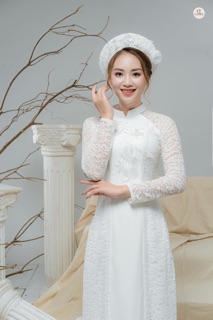 Mấn cô dâu ren đính hoa voan