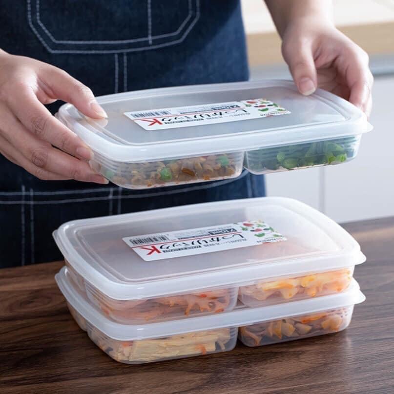 Hộp chia 4 ngăn đựng trữ thực phẩm , đồ dùng ăn dặm 710ml (dùng ngăn mát, ngăn đông, lò vi song)