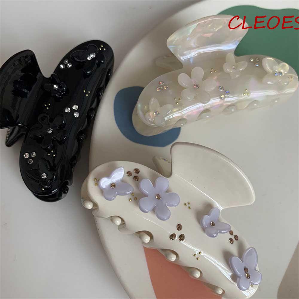 Kẹp Tóc Hình Hoa / Cá Mập / Cá Mập Đính Kim Cương Giả Kiểu Dáng Đơn Giản Ngọt Ngào Cho Nữ