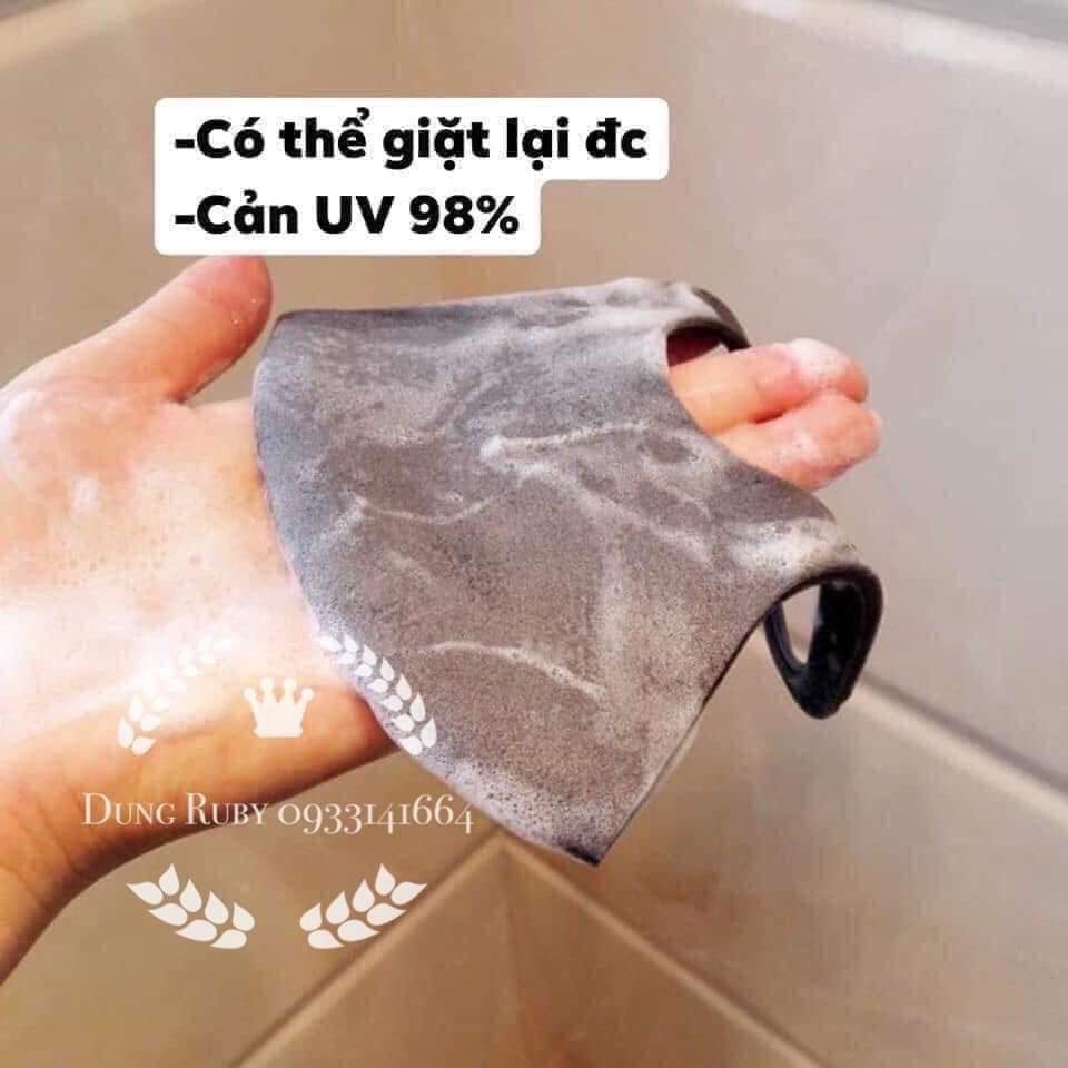 Khẩu Trang Su Trơn 3 Màu Đen Trắng Xanh | BigBuy360 - bigbuy360.vn