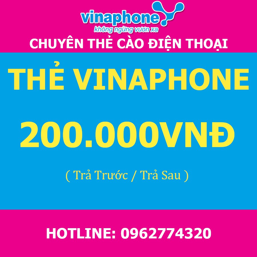 Thẻ Vinaphone 200k-Thanh toán trả trước, trả sau