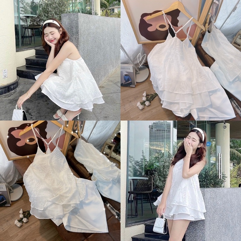 SET 2 DÂY TRẮNG PHỒNG XOÈ + SHORT