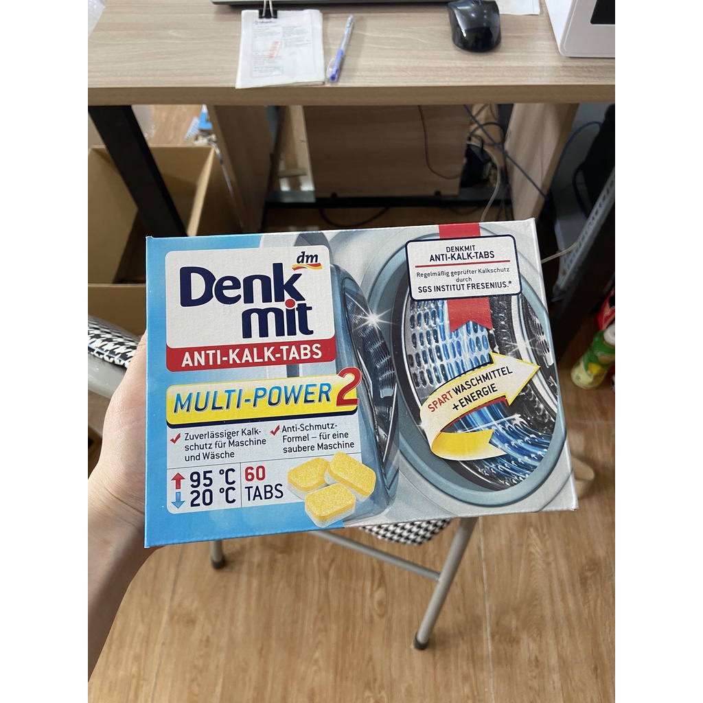 Hộp 60 viên tẩy lồng máy giặt Denkmit Anti-Kalk-Tabs - viên tẩy lồng giặt - Date mới sản xuất 2022 GALA HOME