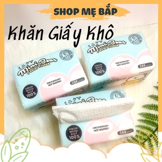 Khăn giấy khô rút Mini Bear Nhật, lau mặt, vệ sinh 300 tờ chuyên dùng cho mẹ và bé Minibear