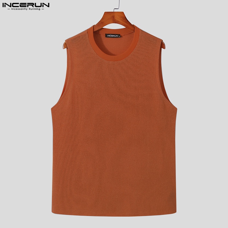 Áo ba lỗ Incerun cổ tròn 5 màu tùy chọn sành điệu cho nam