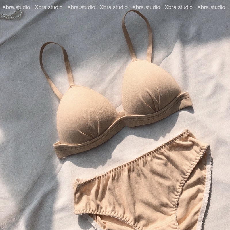 [Mã FAMARAL1 giảm 10K đơn 50K] Áo lót bralette cotton MÚT ĐÍNH LIỀN không gọng tone màu pastel | BigBuy360 - bigbuy360.vn