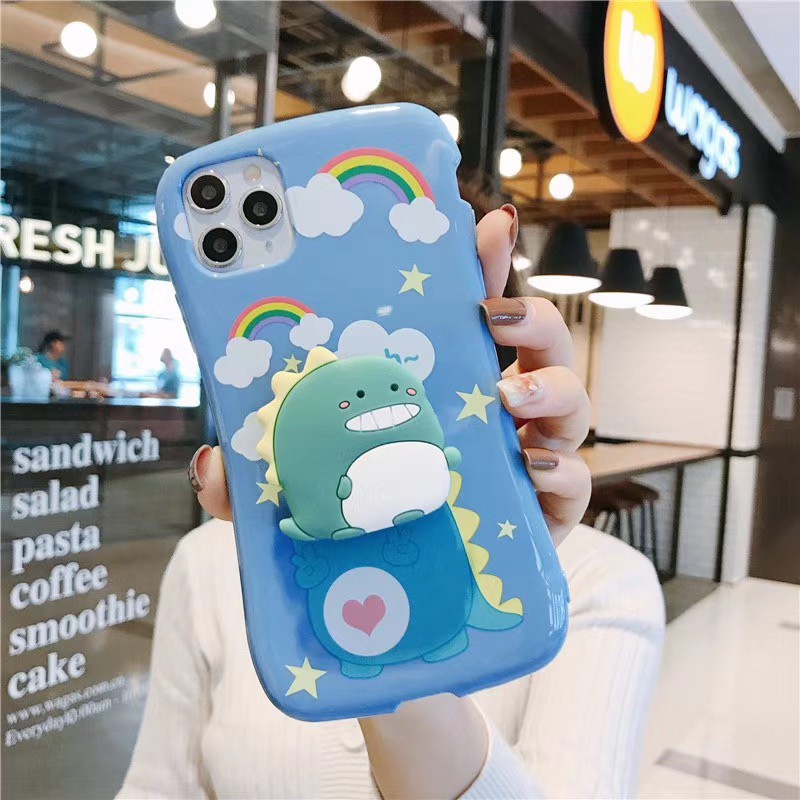 Ốp Onion khủng long kèm đế chống popsocket iPhone 7 8 7 Plus 8 Plus X Xs Xr XsMax iPhone 11 11 Pro 11 Promax