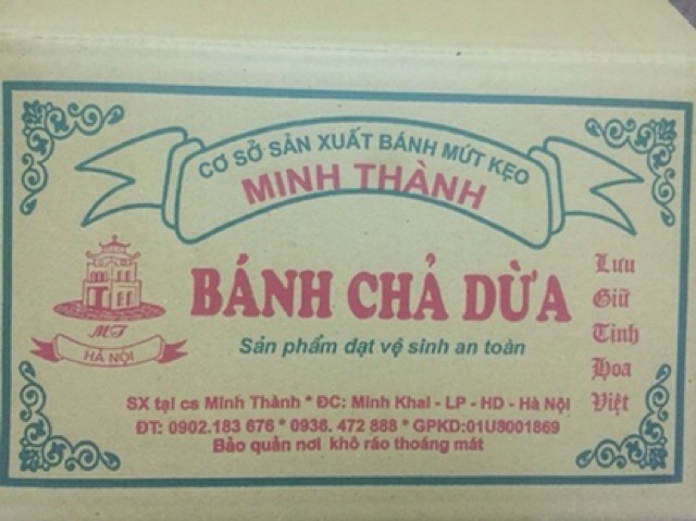 Sỉ 1 thùng bánh chả dừa Minh Thành hàng chính hãng