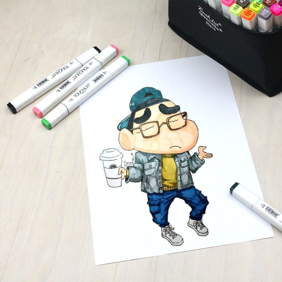 Bút màu Marker Touchliit 6 Túi Vải 30/60/80 họa cụ bút dạ màu vẽ học sinh