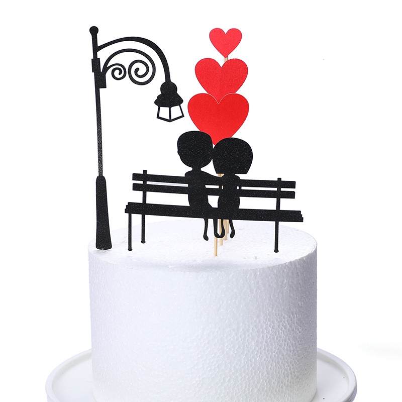 Topper cắm trang trí bánh kem hình chữ &quot;I Love You&quot;