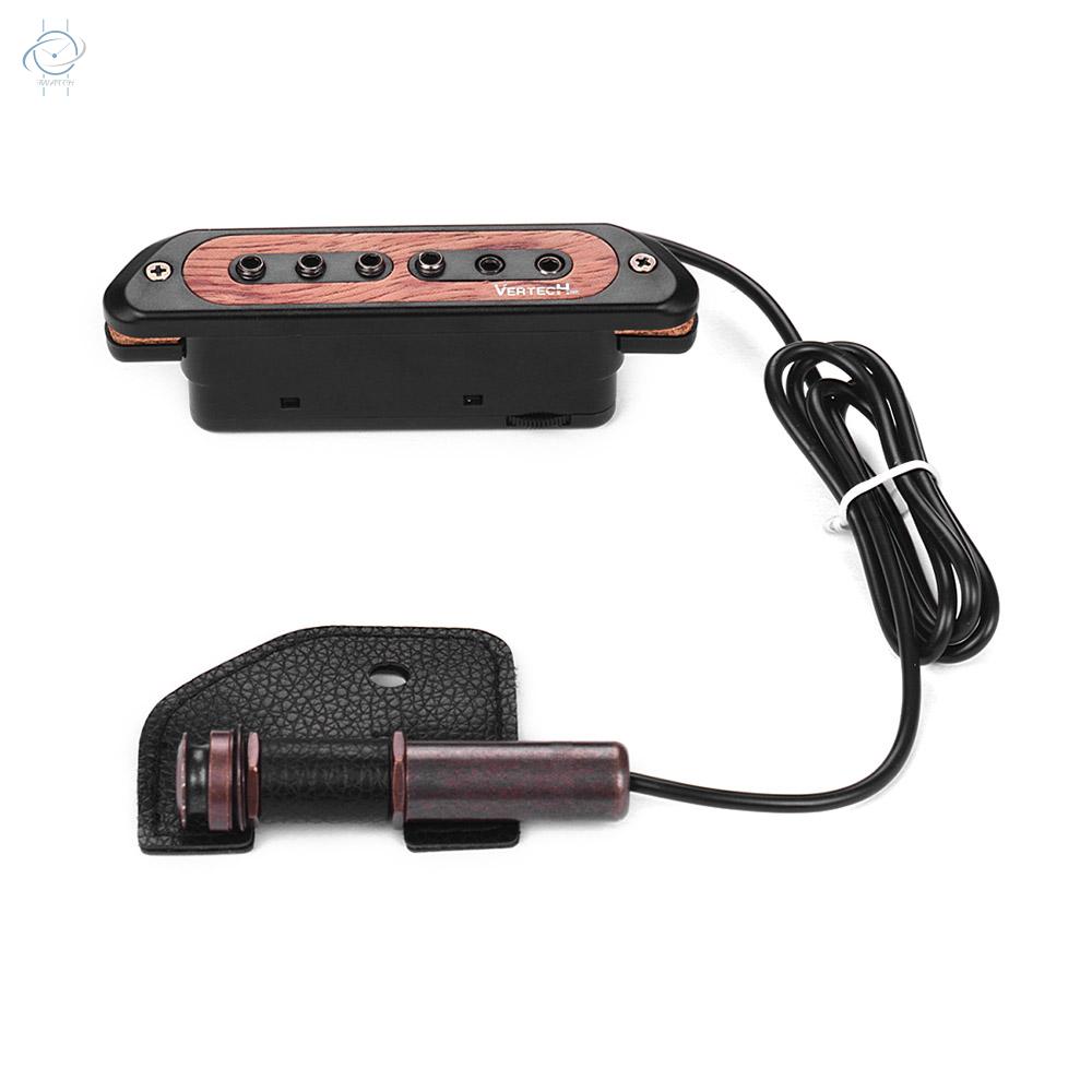 ♫VERTECHnk VS-9 Passive Guitar Soundhole Pickup Humbucker Pick-up Transducer with 6.35mm Endpin Jack Volume Control for Acoustic Folk Guitar