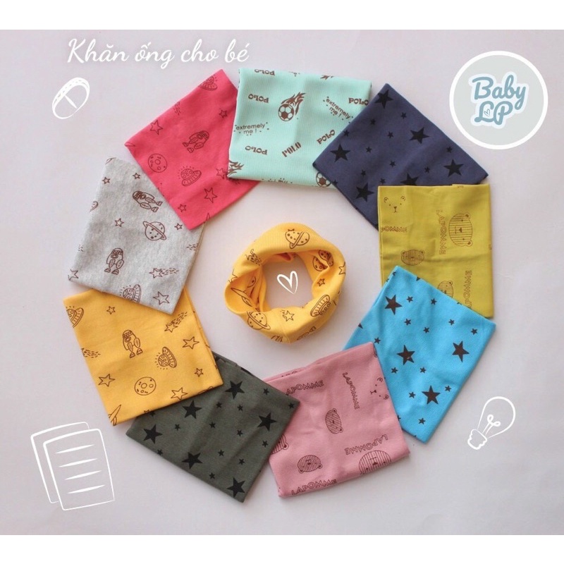 Khăn uống quàng cổ cho bé chất cotton co dãn hình siêu yêu cho bé