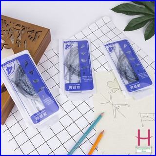 Bộ thước kẻ eke 4 chi tiết kèm túi zip dễ sử dụng { H }