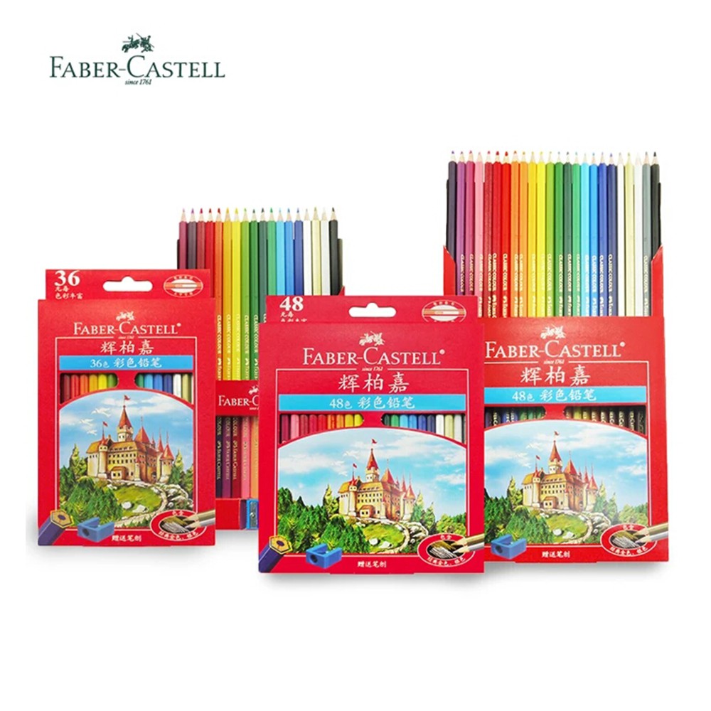 Màu Faber Castell HongKong chì khô 48 / 72 Màu ( HỘP GIẤY ) - HÌNH LÂU ĐÀI