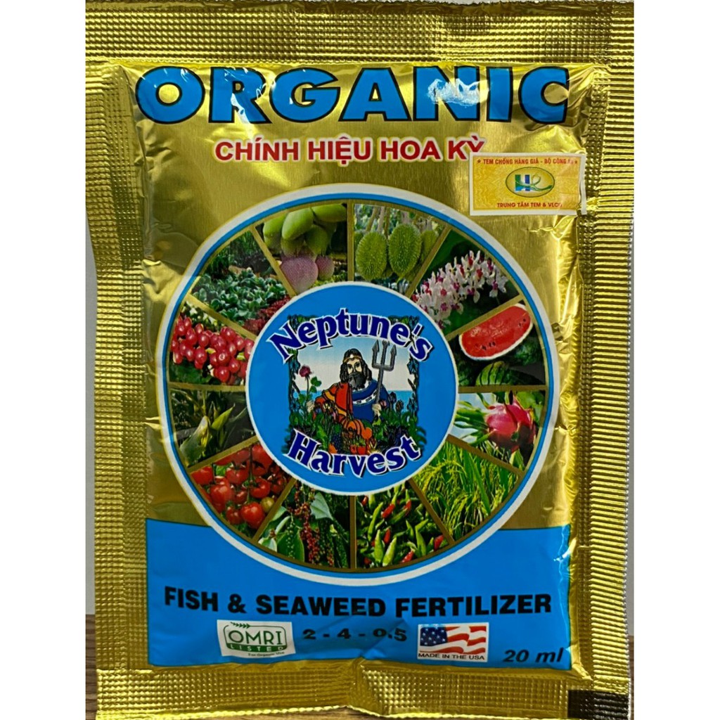 ĐẠM CÁ HỮU CƠ NEPTUNE'S HARVEST - Chiết xuất từ cá và rong biển ở Bắc Mỹ - tăng khả năng hấp thu dinh dưỡng - Gói 20g