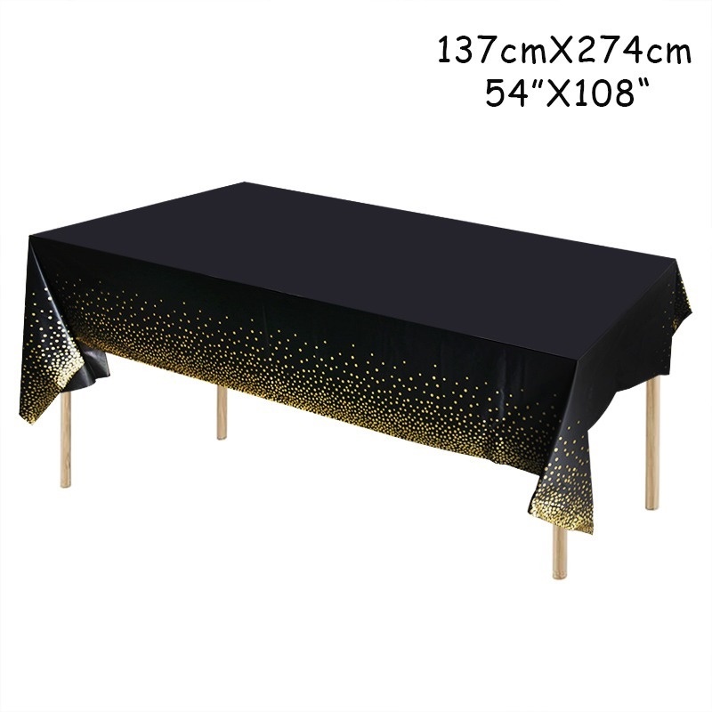 Khăn Trải Bàn Hình Vuông 137 * 274cm Họa Tiết Chấm Bi Mạ Đồng Dùng Một Lần Trang Trí Tiệc
