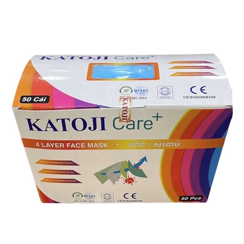 [HỘP] KHẨU TRANG Y TẾ KHÁNG KHUẨN CAO CẤP KATOJI (4 LỚP, HỘP 50 CÁI)