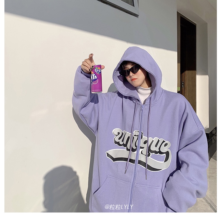 Áo hoodie dáng rộng in chữ phong cách Hàn Quốc thời trang xuân thu 2021 cho nữ