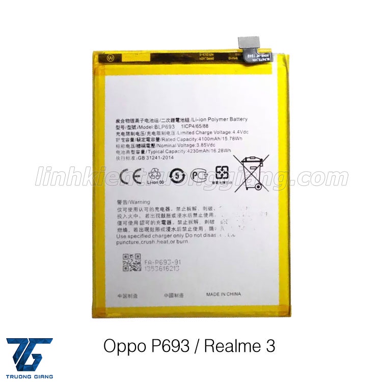 PIN OPPO BLP693 / REALME 3 / REALME C3 / REALME C3I (Zin)