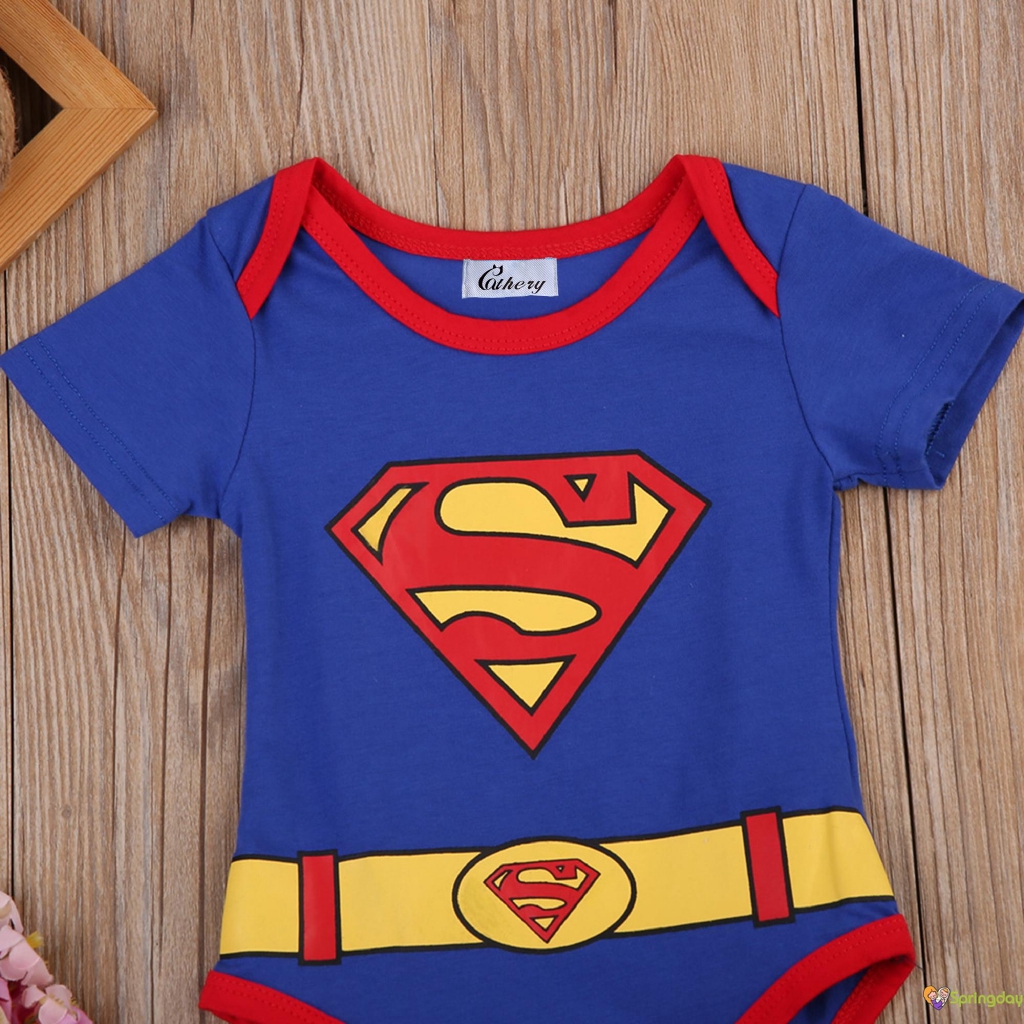 Áo liền quần ngắn tay hình Superman cho bé trai