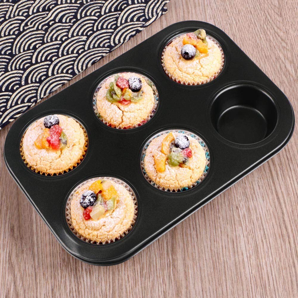 Khuôn cupcake chống dính cao cấp 6 -12 ô lớn. Khuôn làm bánh đế rời cao cấp.