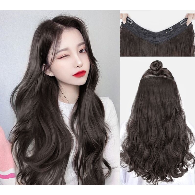 Tóc Giả Nữ Đẹp Kiểu Xoăn Gợn Sóng, Dạng Kẹp Nửa Đầu _TG1 - Love Hairs