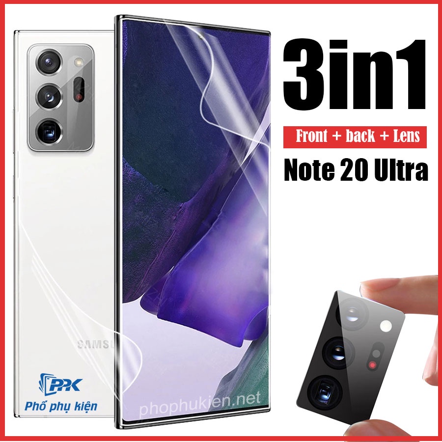 Bộ dán cường lực dẻo full máy dán đẹp như không dán dành cho Note 20 Note 20 Ultra