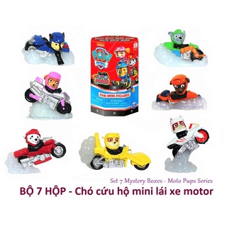 Bộ 6 HỘP ⭐️ Set 6 mô hình bạn Chó cứu hộ lái xe Moto tập phim mới nhất - PAW PATROL Playset Motot Pups
