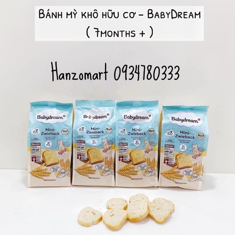 [Mã SKAMFM0609 giảm 10% đơn 99K] Bánh mì hữu cơ cho bé ăn dặm Babydream - tiêu chuẩn Bio Đức