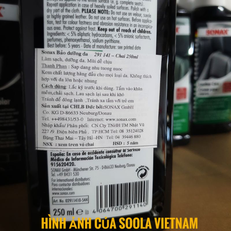 Kem bảo dưỡng ghế da ô tô Sonax Chính Hãng, chống rạn nứt  250ml 291141