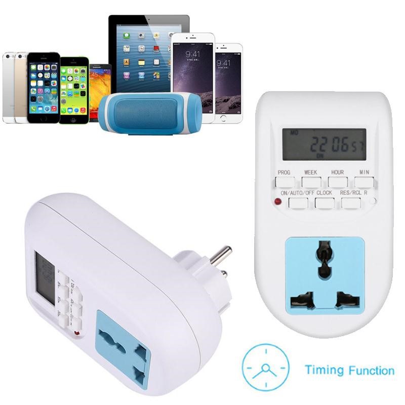 Bộ 2 ổ cắm hẹn giờ điện tử tự động AL 06 màn hình LCD,timer hẹn giờ