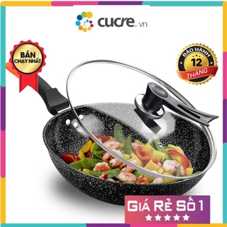Chảo đá Hàn Quốc Cô Gái Coopia chống dính siêu bền có nắp kính size 32cm_Bếp từ và các loại khác