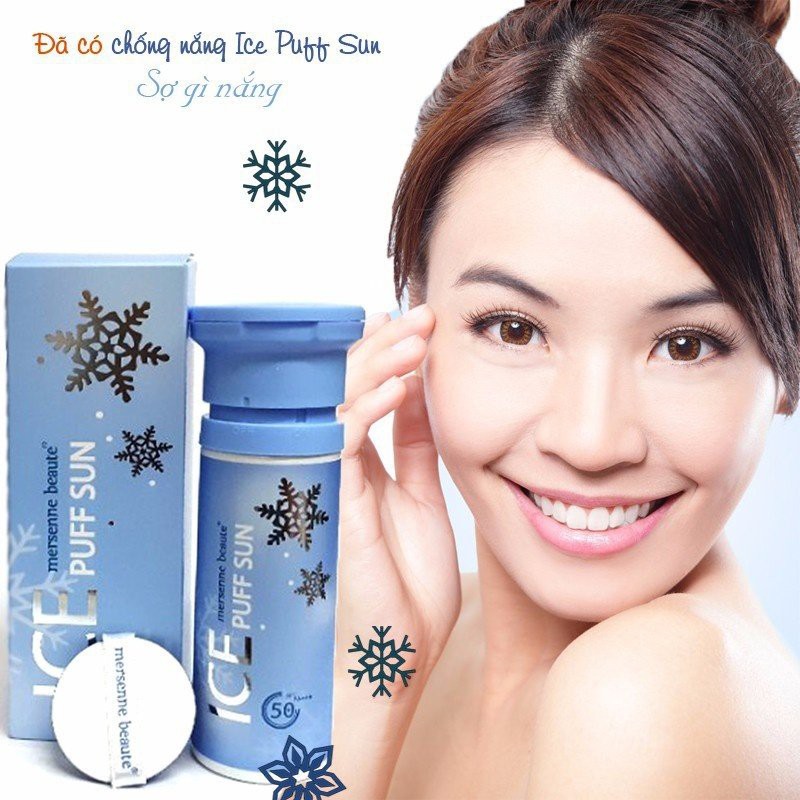 Kem Chống Nắng Make-up Mát Lạnh Mersenne Beaute Ice Puff Sun SPF50+PA+++ 100ml _ Mersenne Beaute Chính Hãng