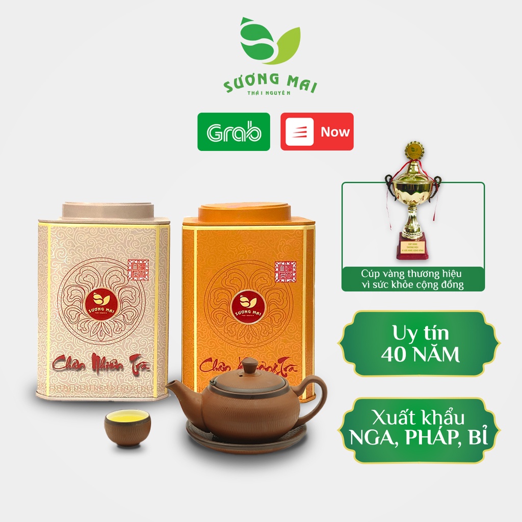Trà Ô Long Cao Cấp SƯƠNG MAI Hộp Thiếc Vuông Chế Tác Tinh Xảo 100gr - SM00008