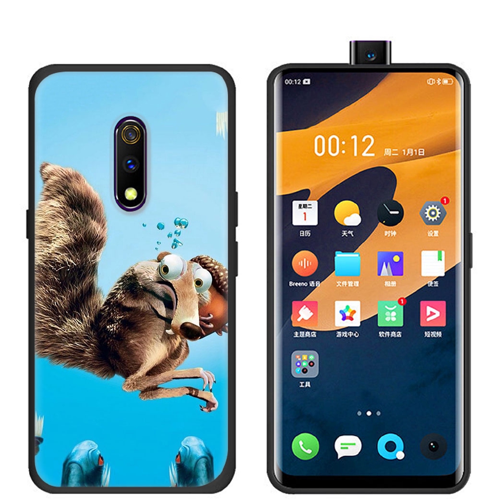 Ốp điện thoại silicon mềm viền đen hình hoạt hình kỷ băng hà cho OPPO RENO 3 PRO K5 K3 REALME 5 PRO X Q XT X2 X50