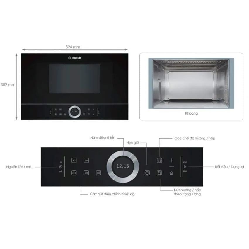Lò vi sóng âm tủ Bosch BFL634GB1 Serie 8 made in UK