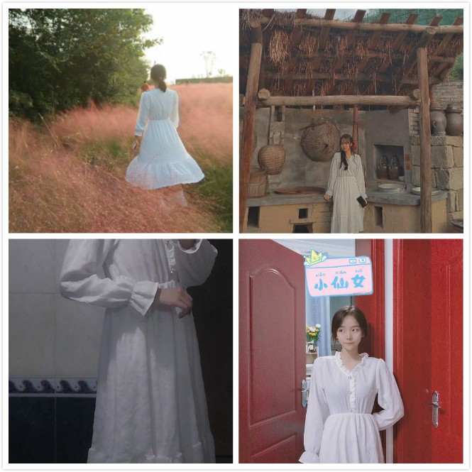 Đầm Trắng Dài Tay Thời Trang Mùa Thu Cho Nữ