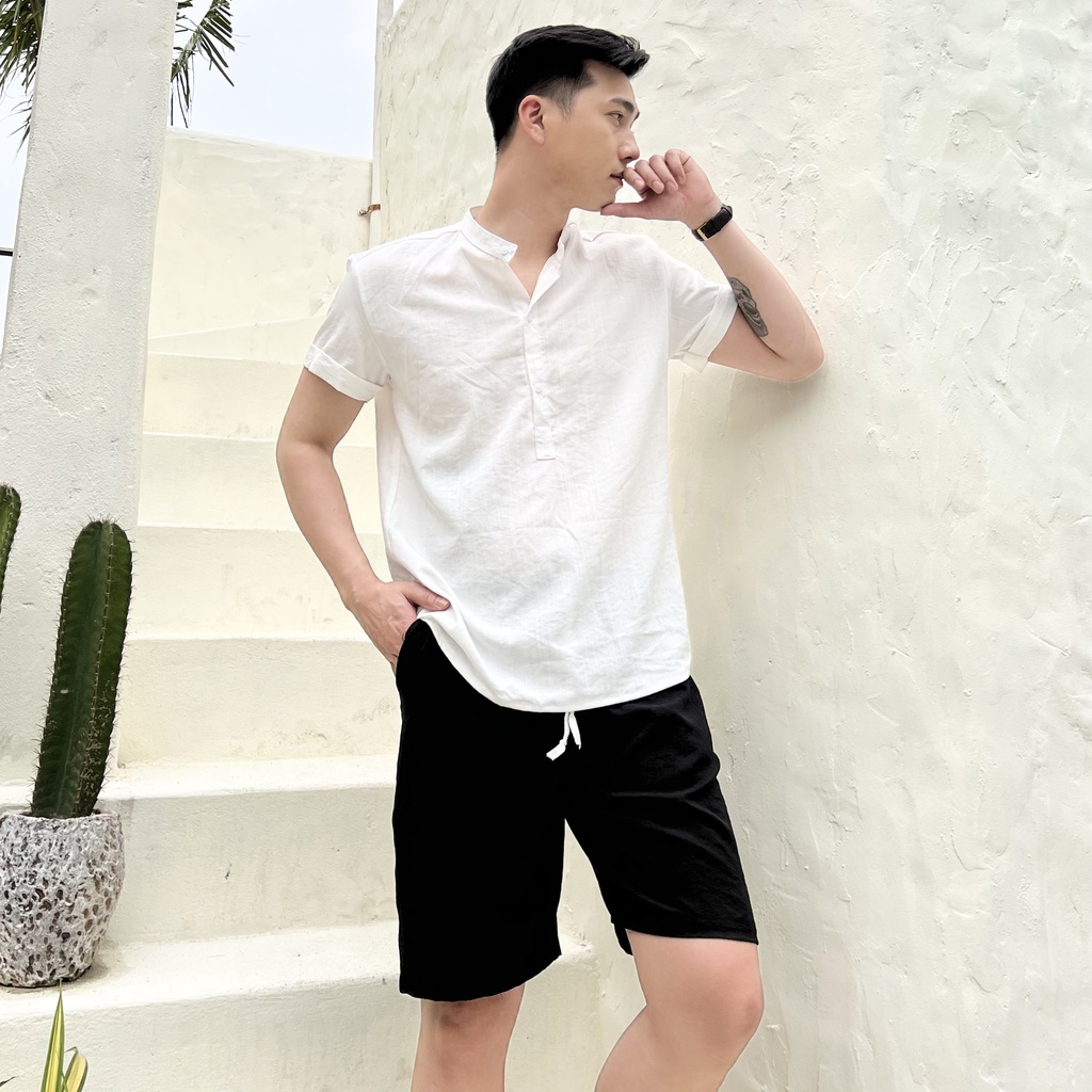 Áo sơ mi đũi tay ngắn cổ bẻ chất liệu cao cấp thoáng mát AUTOMAN A03