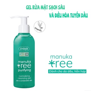 Gel Rửa Mặt Sạch Sâu Và Điều Hoà Tuyến Dầu - Ziaja Manuka Tree – Organic 200ml