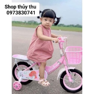 Xe đạp trẻ em, xe đạp hồng đáng yêu cho bé