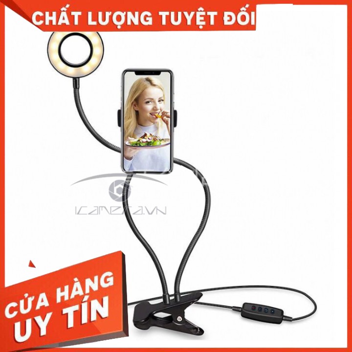 Bộ Đèn Livestream 💖FREE SHIP💖 Bộ giá đỡ điện thoại đèn mic phát livestream kẹp thành bàn 3in1 đa năng - K05 BH: 3 Tháng