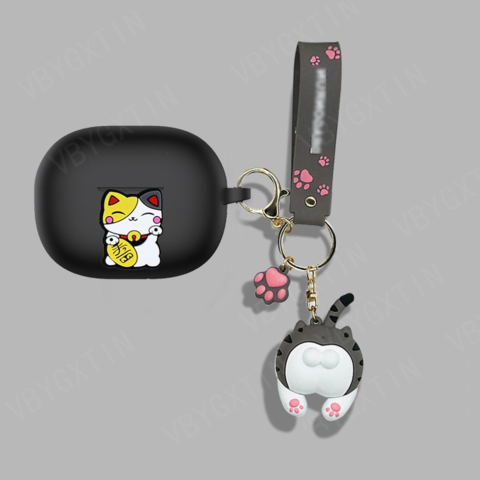 Vỏ Bảo Vệ Hộp Sạc Tai Nghe OPPO Enco air / air2 Bằng Silicon Hình Phi Hành Gia/Mèo/Cún/Gấu Trúc Có Móc Khóa