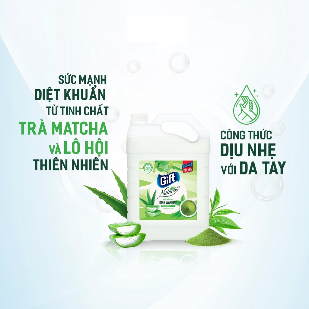 Nước rửa chén Gift Nature Chanh Yuzu & Gừng 800gr Siêu khử tanh dịu da tay rửa chén/bát bọt nhiều tiết kiệm nước